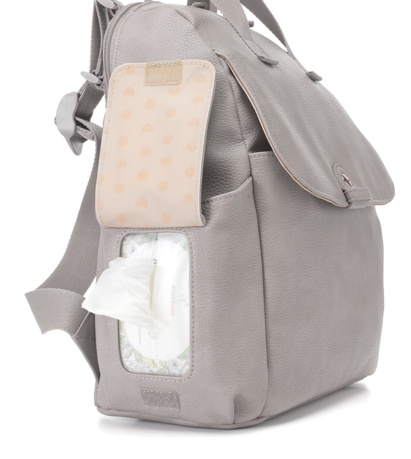 Robyn Vegan Leather Convertible Backpack Pale Grey