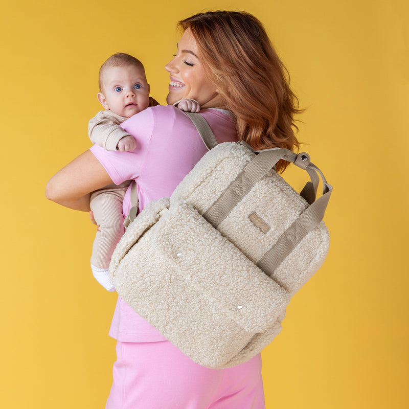 Teddy Backpack & Stroller Bag Cream Bundle