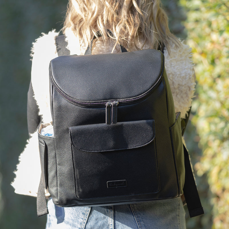 Lennox Vegan Leather Convertible Backpack Black