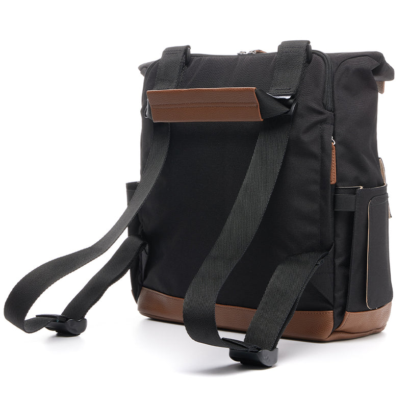 Quinn eco Convertible Backpack Black & Tan