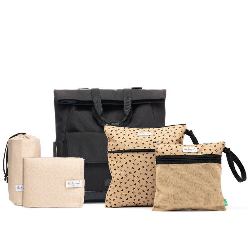 Quinn Black & Wet Bag Leopard eco Bundle