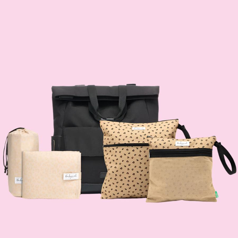 Quinn Black & Wet Bag Leopard eco Bundle