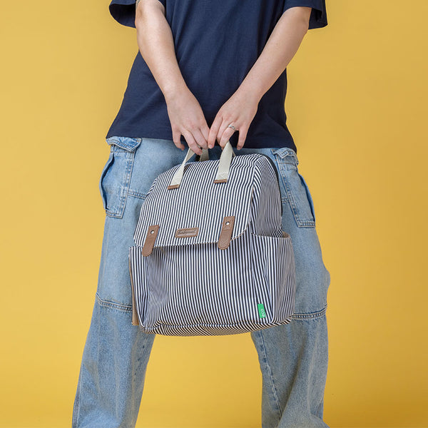 Robyn eco Convertible Backpack Navy Stripe