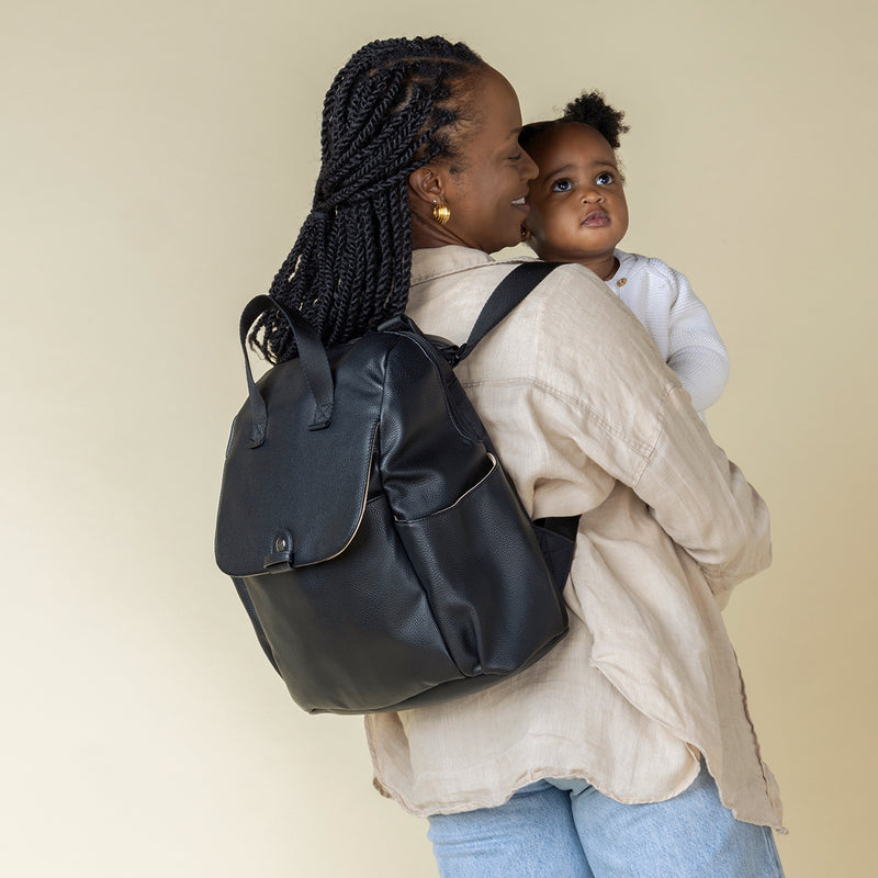 Robyn Vegan Leather Convertible Backpack Black