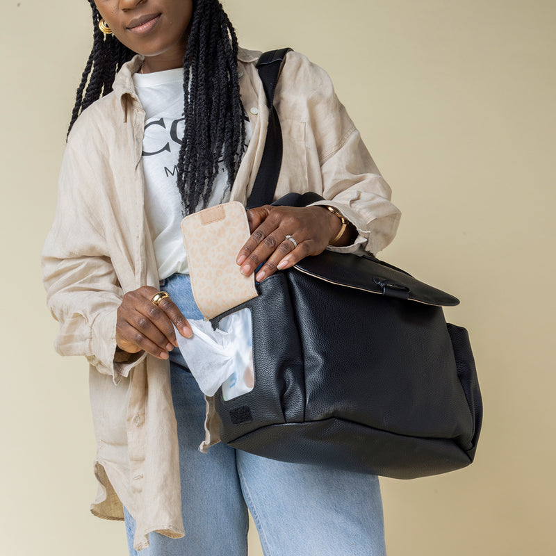 Robyn Vegan Leather Convertible Backpack Black