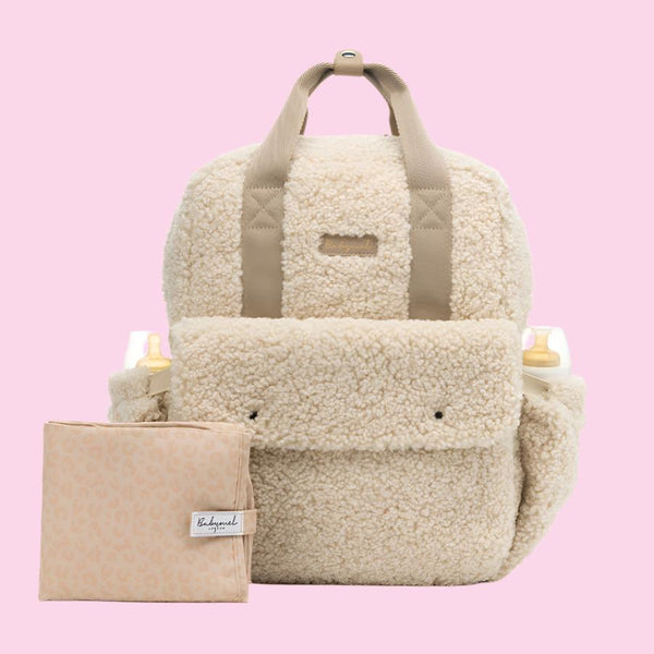 Teddy Backpack & Stroller Bag Cream Bundle