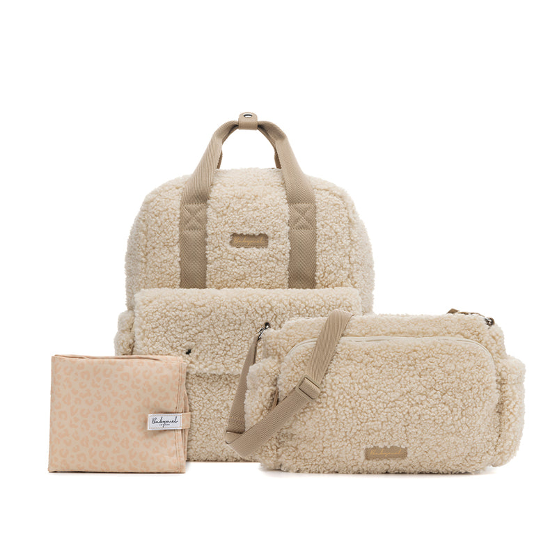 Teddy Backpack & Stroller Bag Cream Bundle