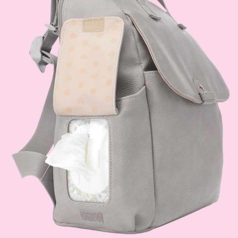 Robyn Vegan Leather Convertible Backpack Pale Grey