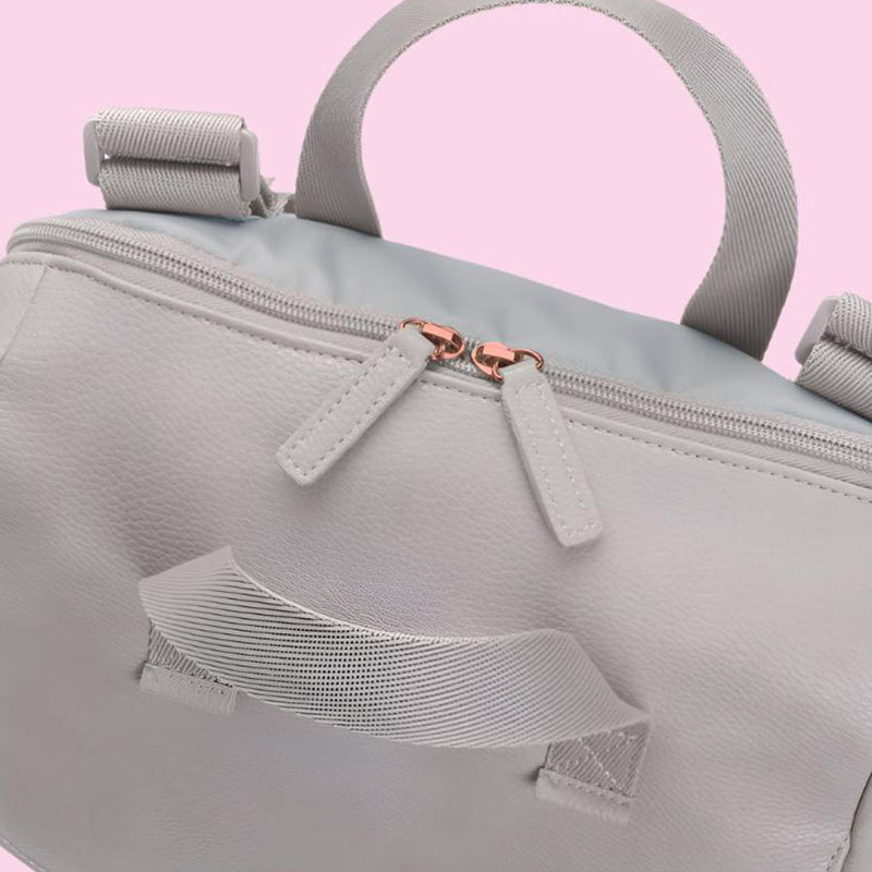 Robyn Vegan Leather Convertible Backpack Pale Grey