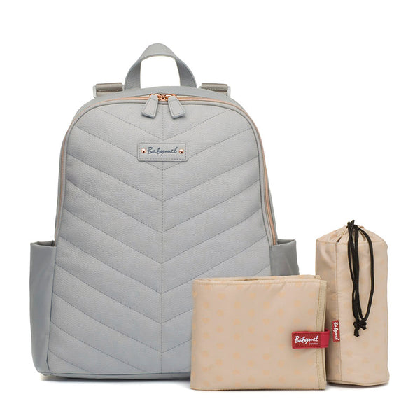 Gabby Vegan Leather Backpack Pale Grey
